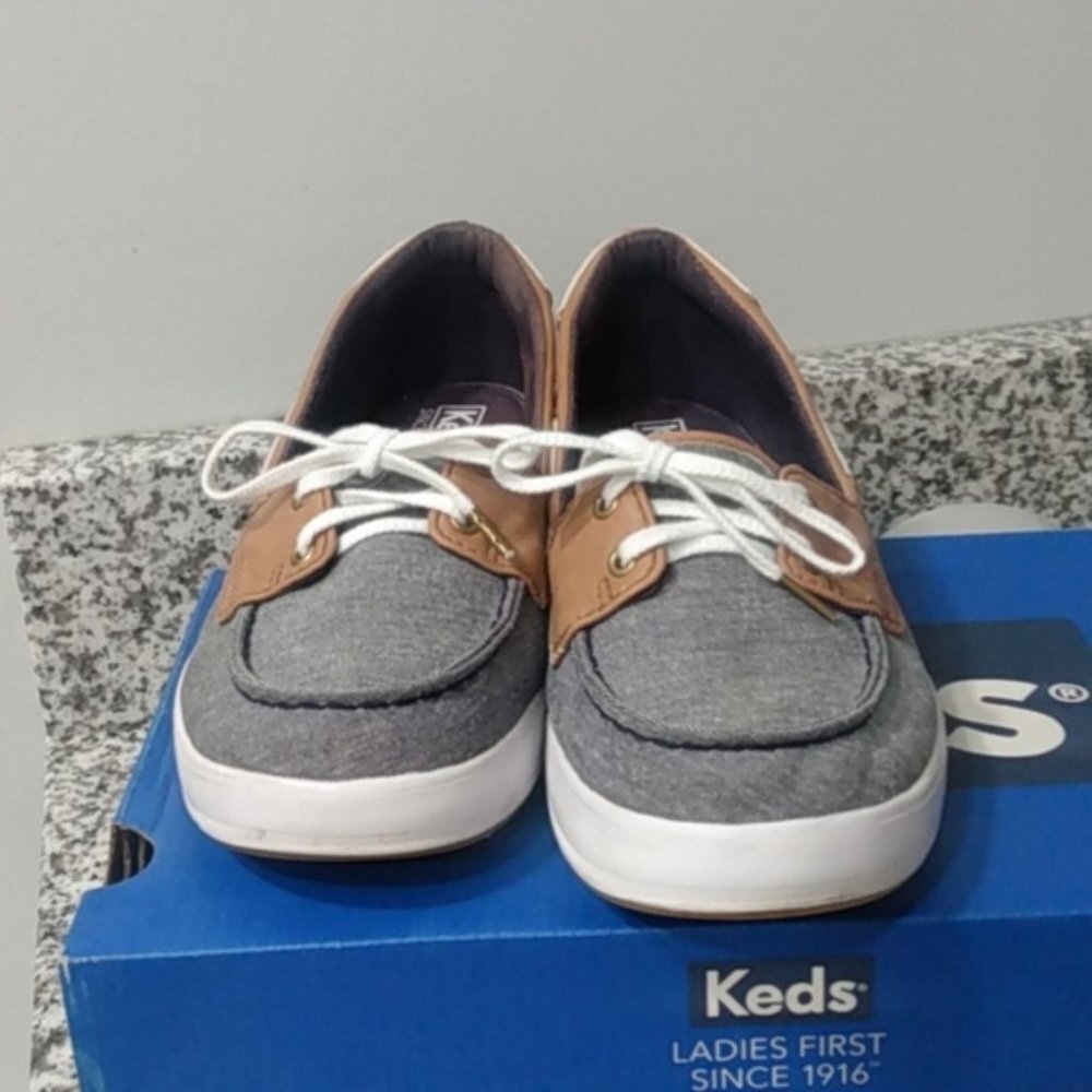 KEDS Charter Chambray Boat Shoes, Like New - Picture 10 of 14
